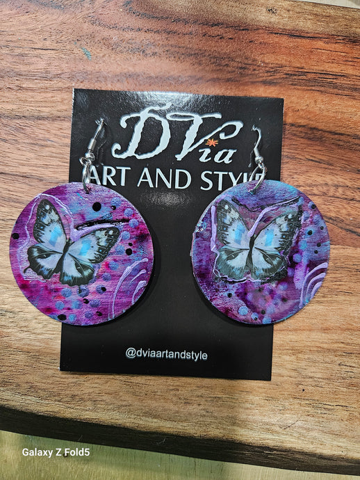 DV Purple Butterfly Earrings