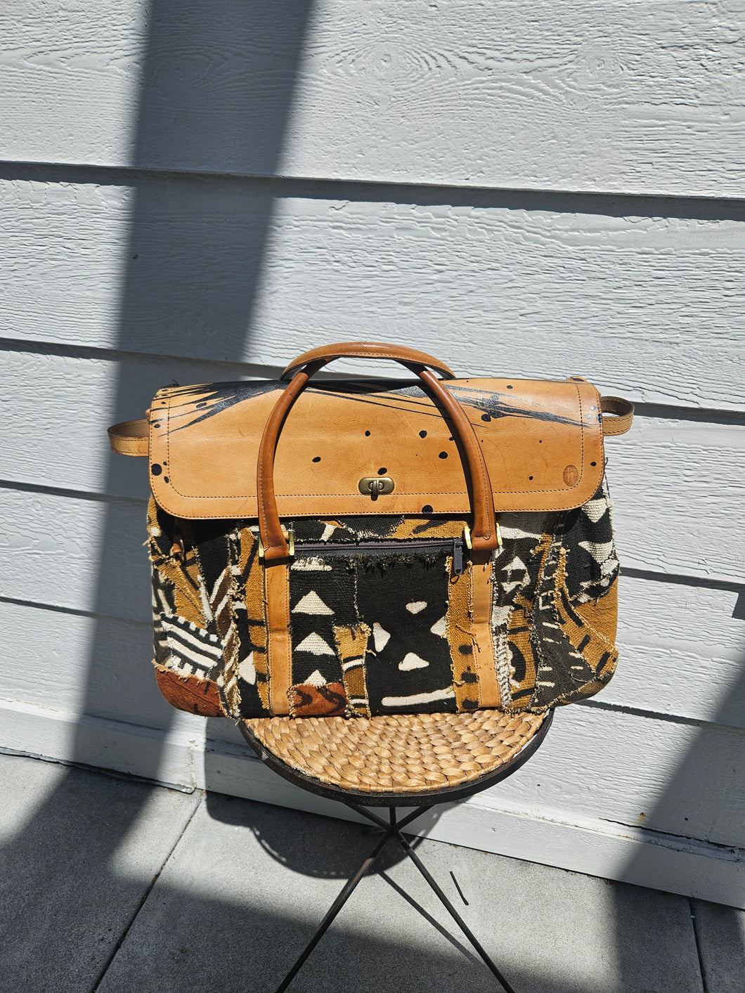 Vintage MudCloth Weekender Travel Tote
