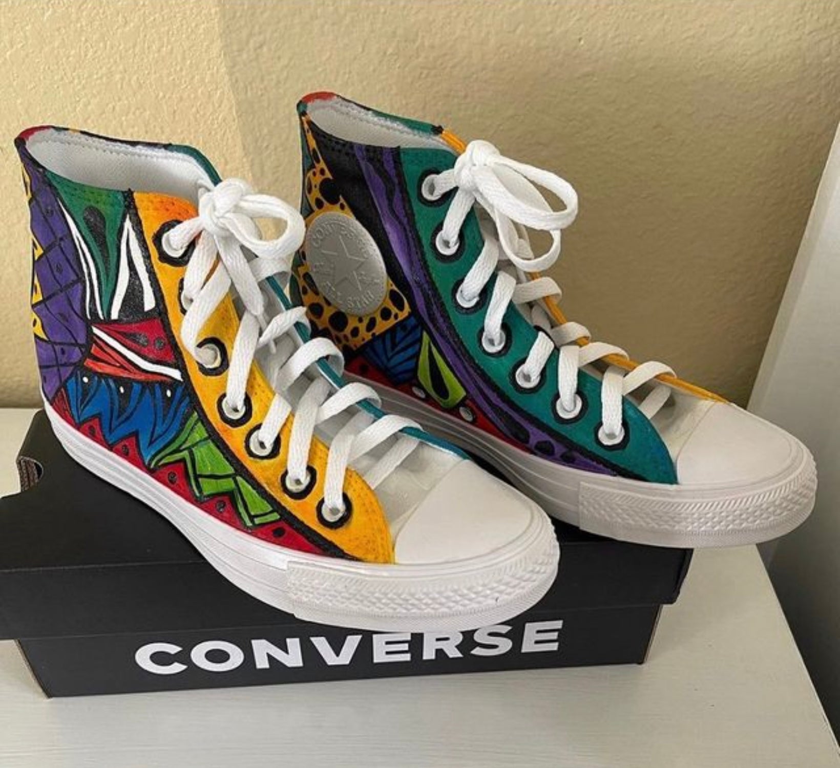 VIA WEARABLE ART TENNIS SHOES CONVERSE