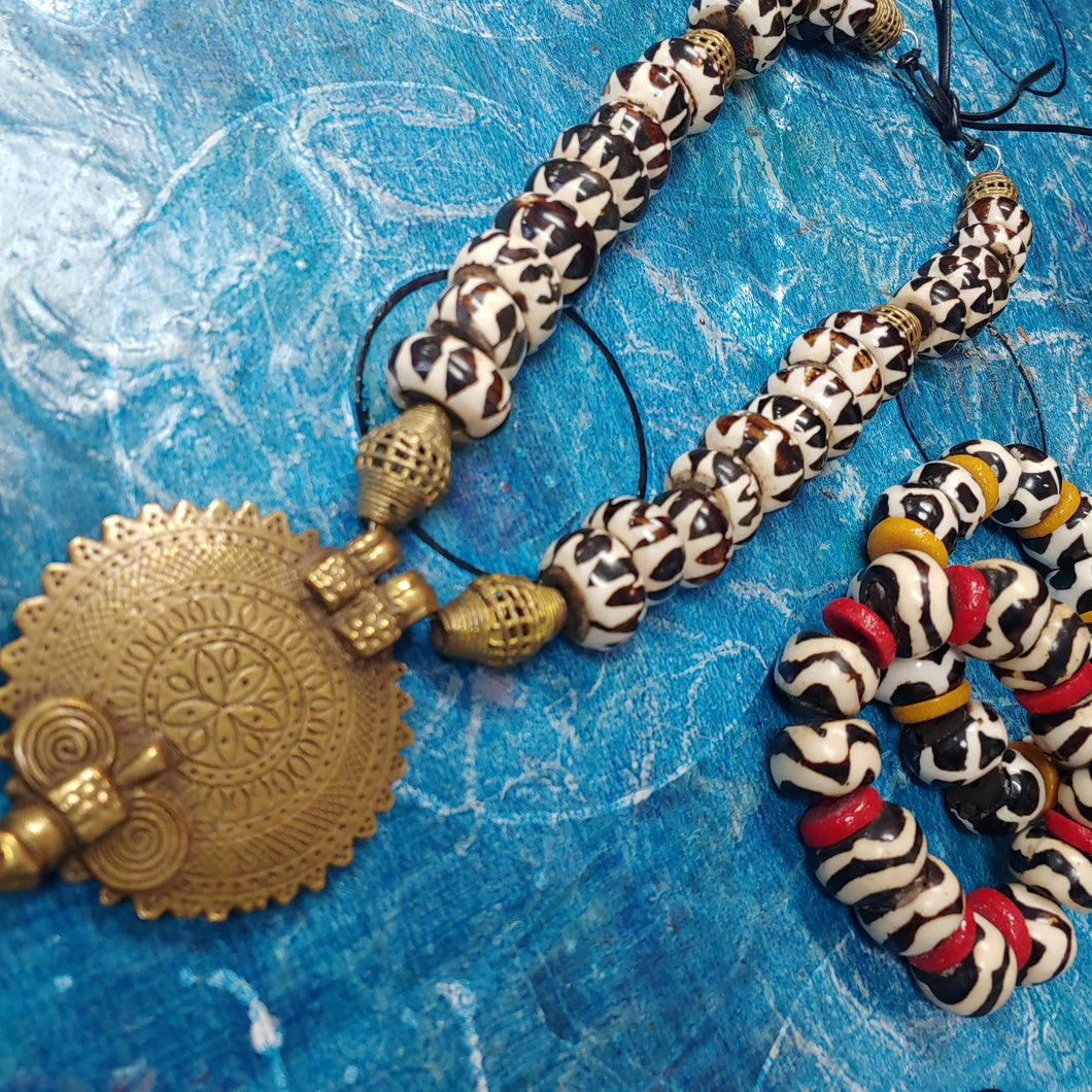 African Batik Necklace