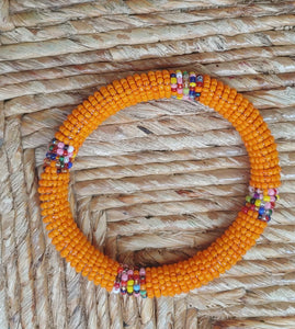 Authentic Tribal African Beaded Bangle Bracelets