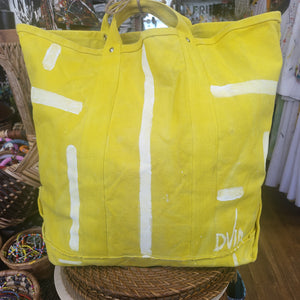 YELLOW CANVAS TOTE BAG