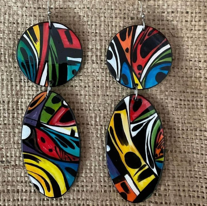 Via Wearable Art Earrings Color Collage