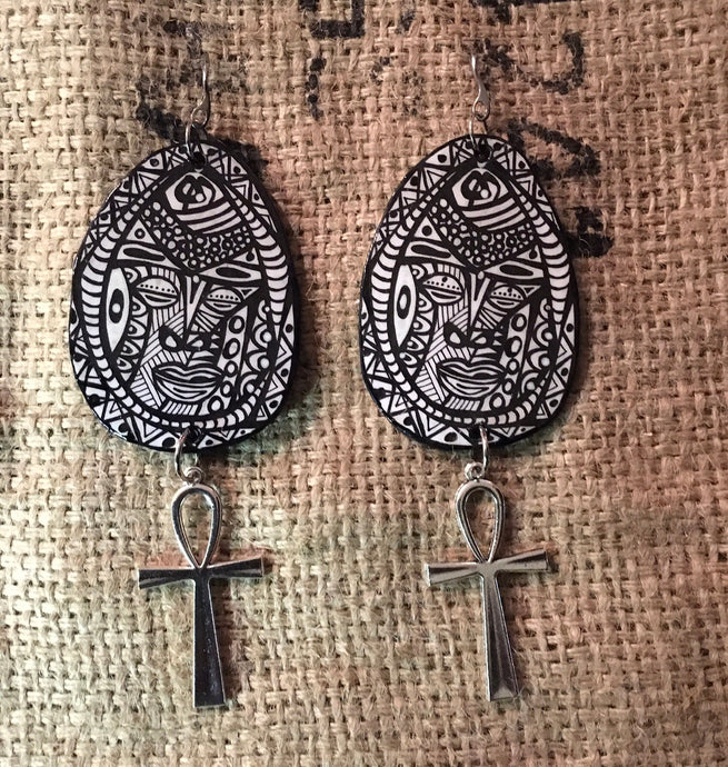 Earrings Via Wearable Art Mask & Ankh