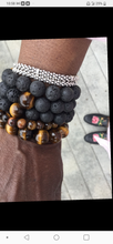 Load image into Gallery viewer, Lava Bracelet With Tigers Eye