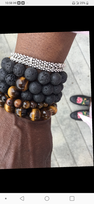 Lava Bracelet With Tigers Eye